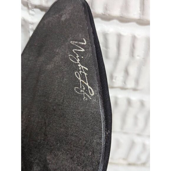 Night Life Women's Black Fabric Rosette Trimmed Pump  Flat Shoe Size 9M - Picture 7 of 9